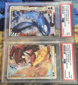 Kyogre & Groudon Legend 87 + 88/90 Pokemon HG&SS Undaunted Consecutive PSA 7/8 - Image 1