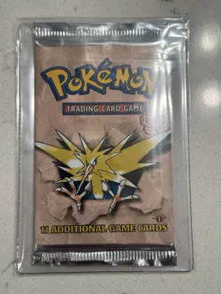 1999 Pokemon 1st Edition Fossil Booster Pack Fact. Sealed Mint! Zapdos Art - Image 1
