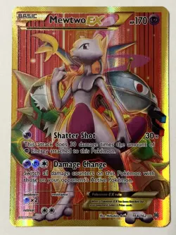 Damaged Slightly Pokemon TCG Mewtwo EX Full Art Holo Card 164/162 - Image 1