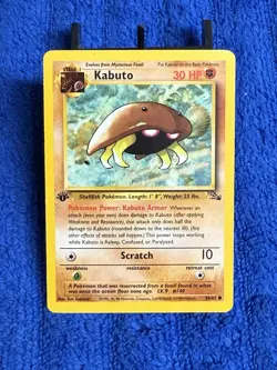 1999 WOTC Pokemon Fossil 1st Edition Card 50/62 Kabuto LP-NM English - Image 1