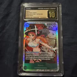 One Piece Card Game Nami OP02-036 Paramount CGC Pristine 10 English - Image 1