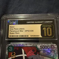 One Piece Card Game Nami OP02-036 Paramount CGC Pristine 10 English - Image 2