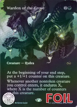 MTG Warden of the Grove (Borderless) (351) | NM Foil | Tarkir: Dragonstorm {TDM} - Image 1
