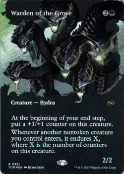 MTG Warden of the Grove (Borderless) (351) | NM Foil | Tarkir: Dragonstorm {TDM} - Image 2