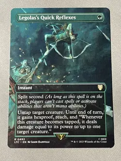 MTG LEGOLAS'S QUICK REFLEXES Regular BORDERLESS LOTR LTC NM - Image 1