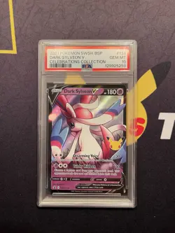 2021 POKEMON SWSH BLACK STAR PROMO CELEBRATIONS COLL #134 DARK SYLVEON V PSA 10 - Image 1