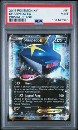 2015 Pokemon XY Primal Clash Sharpedo EX 91/160 #91 PSA 9 - Image 1