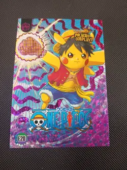 One Piece (Pikachu) #E20 - Purple Holo Box Hit Electric Pikachu Cosplay Pokemon - Image 1