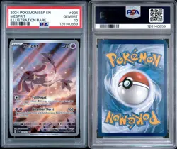 2024 POKEMON SSP EN-SURGING SPARKS ILLUSTRATION RARE #204 MESPRIT PSA 10 - Image 3