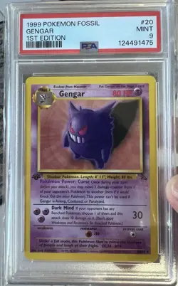 Gengar #20 1st Edition Non Holo Fossil Set PSA 9 Mint VINTAGE WOTC Pokemon 1999 - Image 3