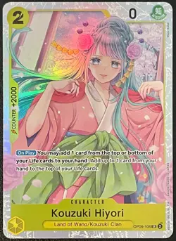 Kouzuki Hiyori OP06-106 Super Rare One Piece English TCG Card Wings of Captain - Image 1