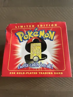 Pokemon CHARIZARD 23k Gold Plated Trading Card & Pokeball Burger King ROUGH BOX - Image 2