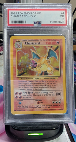 Charizard Pokemon Card Base Set 4/102 PSA 3 - Image 1
