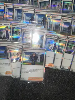 55+ Pokemon Holographic Holo Card Lot Trainer Type Supporter Geeta Seal Stone + - Image 3