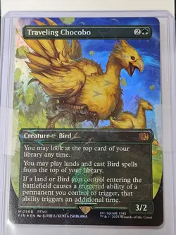 MTG Traveling Chocobo (Borderless) (Chocobo Track Foil) - FINAL FANTASY FIN 568 - Image 1