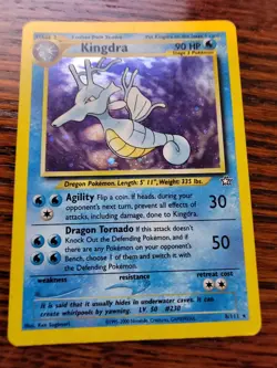 Kingdra 8/111 MP Holo Rare Neo Genesis Unlimited Edition Pokemon WOTC - Image 1