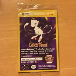 Sealed New Catch Mew Pokemon ELECTABUZZ Black Star Promo Movie WB Stamp 1999 - Image 1