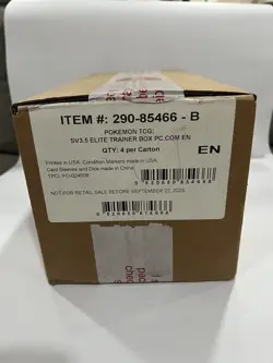 Pokemon Center 151 Elite Trainer Box Sealed Case Of 4x - Image 1