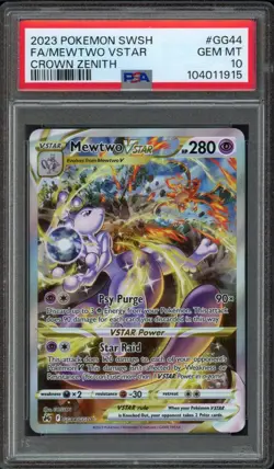 2023 Pokemon Crown Zenith Mewtwo Vstar GG44/GG70 PSA 10 Gem Mint Full Art - Image 1