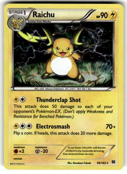 Pokemon TCG. Raichu 49/162 Breakthrough Cracked Ice Holo Rare 2015 NM - Image 1