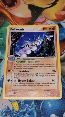 Poliwrath 11/115 EX Unseen Forces Holo Rare Pokemon Card TCG *SWIRL* LP - Image 1