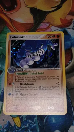 Poliwrath 11/115 EX Unseen Forces Holo Rare Pokemon Card TCG *SWIRL* LP - Image 2