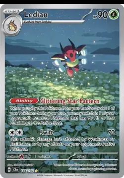 Pokemon TCG Ledian Illustration Rare Card 144/142 Sv07 Stellar Crown NM - Image 2