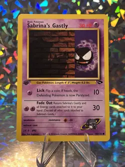 Pokemon Card - Sabrina's Gastly 1st Edition Gym Challenge 96/132 Common LP - Image 1