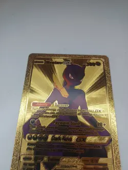 Pokemon Mewtwo GX Gold Metal Fan Art Collector Card - 300 HP - 9/100 Excellent - Image 4