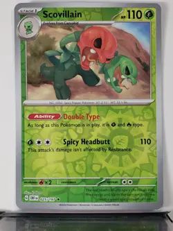 REVERSE HOLO Scovillain 025/197 NM / M - Rare Obsidian Flames Pokemon Card - Image 1