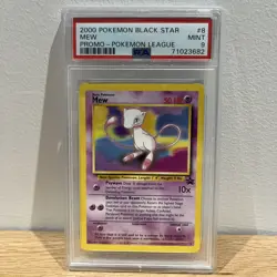 Mew PSA 9 WOTC Black Star Promo #8 MINT Non Holo 2000 Pokemon League Graded Card - Image 1