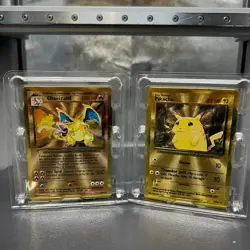 Pikachu NM 58/102 & Charizard LP 004/102 (Celebrations Metal Card) - PTCG - Image 1