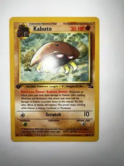 Pokemon TCG Kabuto Fossil 1st Edition Common Card 50/62 - Image 1