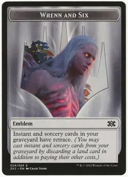 MTG Wrenn and Six Emblem / Spirit Double-Sided Token Double Masters 2022 NM - Image 1