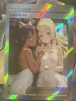 Pokemon Lillie & Iris Anime Waifu Custom DIY Trainer Art Sexy Pokemon card - Image 2