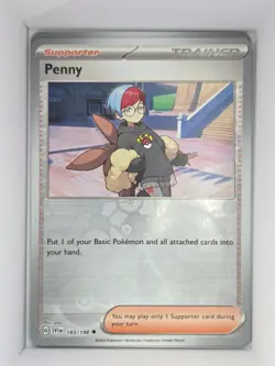 Pokemon TCG Penny 183/198 Scarlet & Violet Base Reverse Holo Near Mint - Image 1