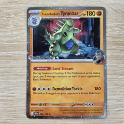 POKEMON CENTER MP Team Rocket's Tyranitar 096/182 Promo Destined Stamed Holo - Image 1