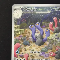 Wugtrio 224/091 Illustration Rare SV: Paldean Fates Holo Pokemon TCG English - Image 3