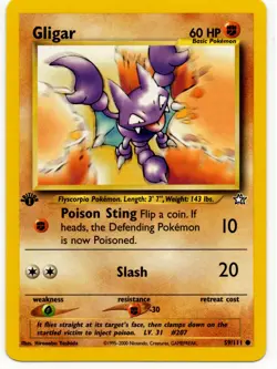 Pokemon - 1st Edition Neo Genesis 59/111 GLIGAR NM - Image 1