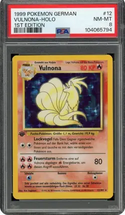 1999 Pokemon Vulnona/Ninetales 1st Edition German 012/102 Base Set Holo PSA 8 - Image 1