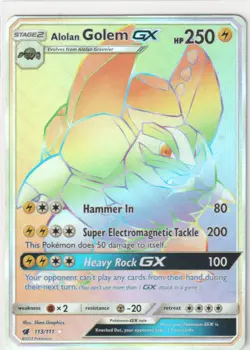 Crimson Invasion #113/111 Alolan Golem GX (Secret) Pokemon - Image 1