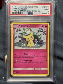 PSA 9 Mimikyu #SM163 Sun & Moon Black Star Promo Pokemon - Image 1