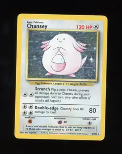 Pokemon TCG Chancey Holo Card Base Set 3/102 1999 WOTC Vintage #6 MP - Image 2