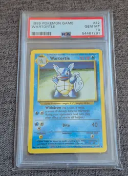 42/102 Wartortle Base Set Pokemon Card PSA 10 - Image 1