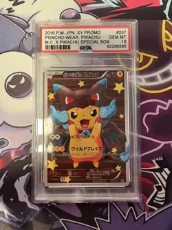 FAN ART! Pikachu Poncho Display Card - Mega Charizard X Style Case - Image 1