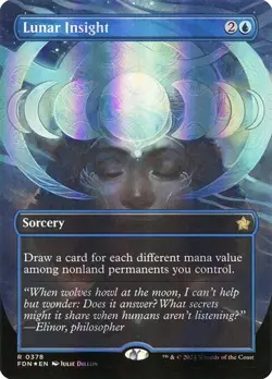 Lunar Insight - Mana Foil Extended Art FDN NM MTG - Image 1