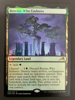 Magic the Gathering Boseiju, Who Endures Kamigawa: Neon Dynasty Foil MtG - Image 1