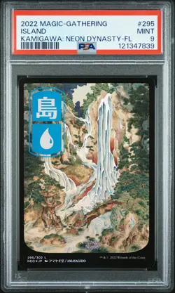 2022 MTG KAMIGAWA: NEON DYNASTY FOIL #295 ISLAND PSA 9 - Image 1