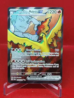 Team Rocket’s Moltres Ex 208/182 Destined Rivals Pokemon Full Art NM - Image 1