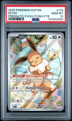 2025 POKEMON SVP EN-SV BLACK STAR PROMO #173 EEVEE PSA 10 - Image 1